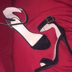 black stiletto heels; worn once